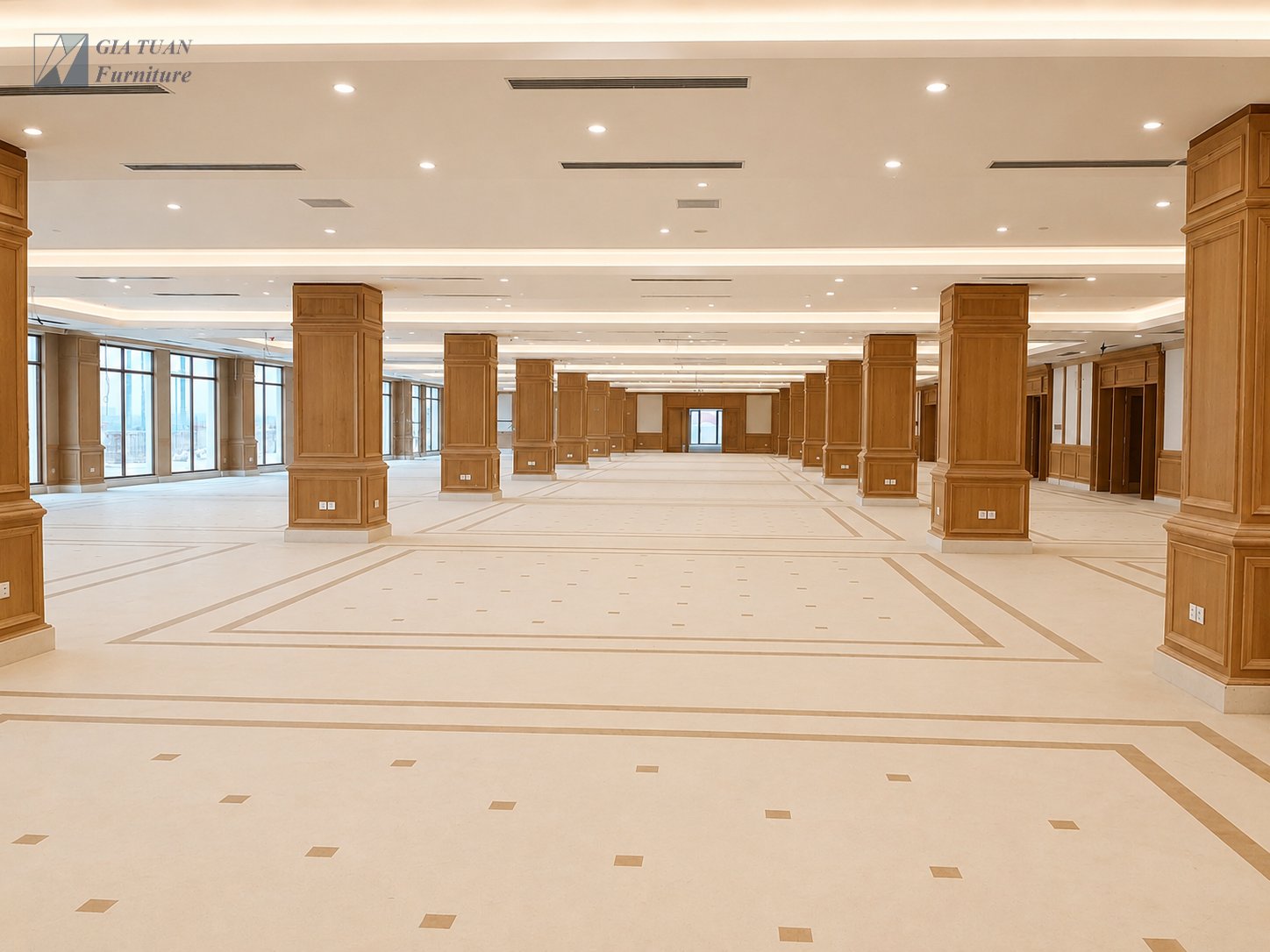 Ốp cột gỗ Veneer Ash nẹp chỉ gỗ tự nhiên