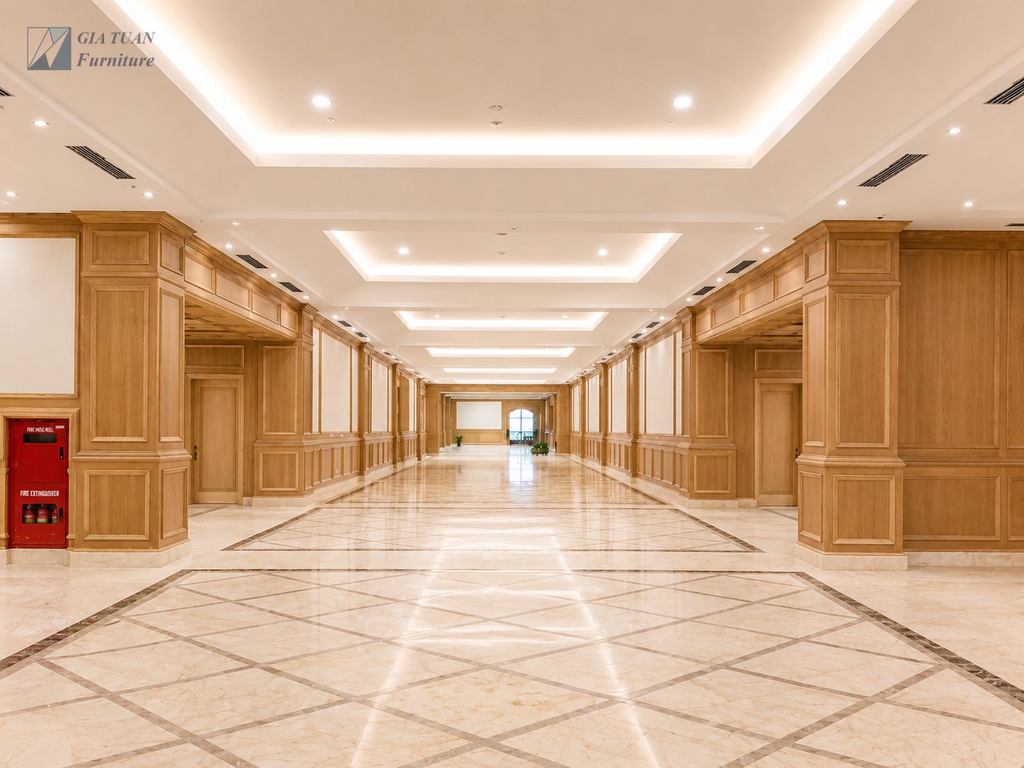 Khu vực ốp gỗ và trần